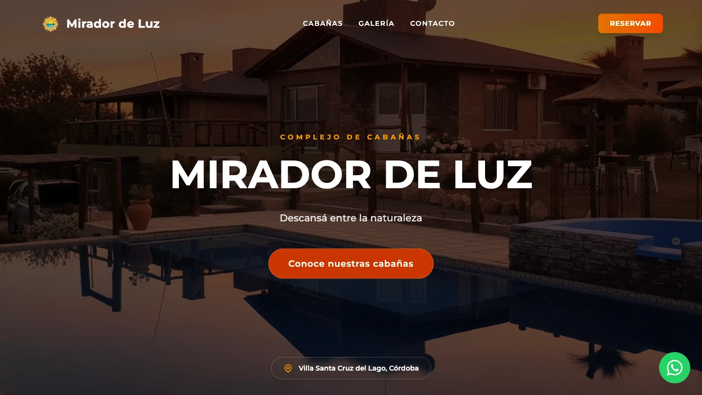 Mirador de Luz: vista auténtica de su página desarrollada por Orvalis